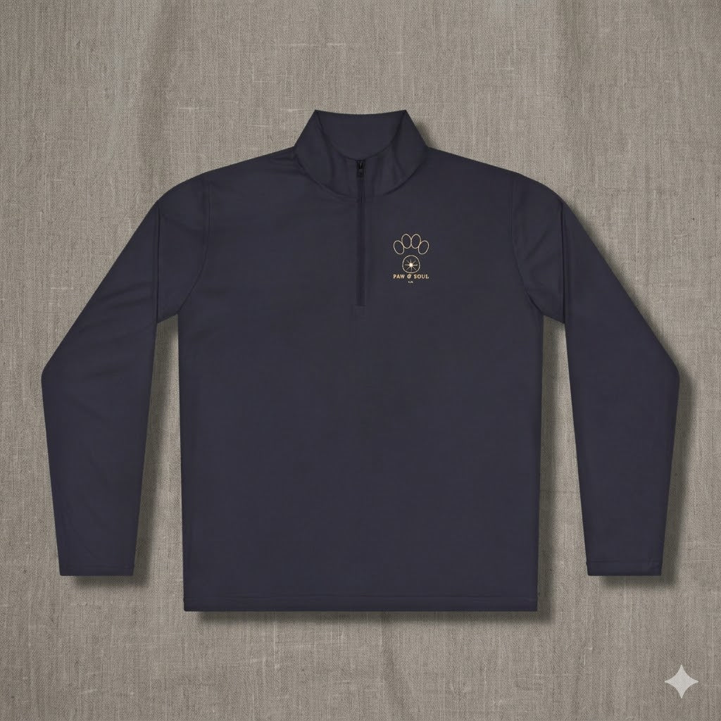 Women's "Paws & Peace" Quarter-Zip Pullover | Premium Dog Mom Aesthetic