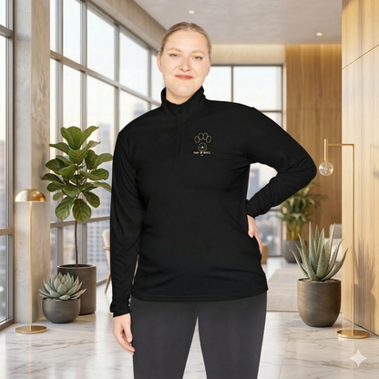 Women's "Paws & Peace" Quarter-Zip Pullover | Premium Dog Mom Aesthetic