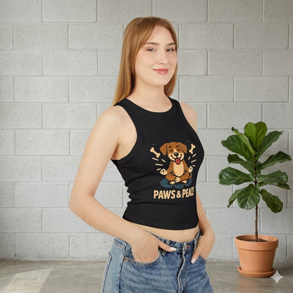 Women's "Paws & Peace" Dog Graphic Tank | Premium Racerback Activewear