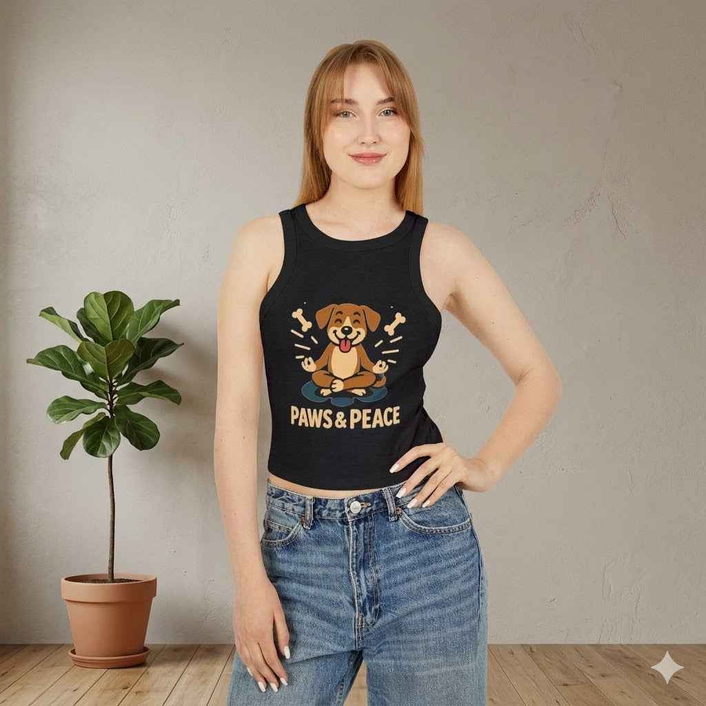 Women's "Paws & Peace" Dog Graphic Tank | Premium Racerback Activewear