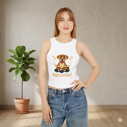 Women's "Paws & Peace" Dog Graphic Tank | Premium Racerback Activewear