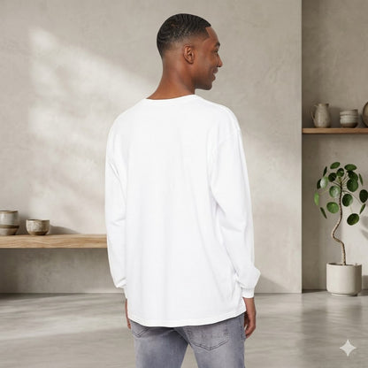 Men's "Stay Pawsitive" Husky Long Sleeve Tee | Premium Dog Dad Streetwear