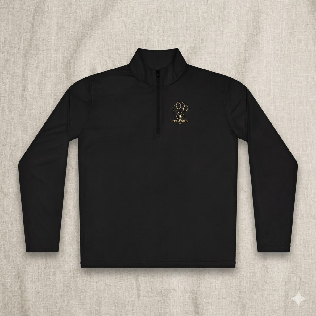 Women's "Paws & Peace" Quarter-Zip Pullover | Premium Dog Mom Aesthetic