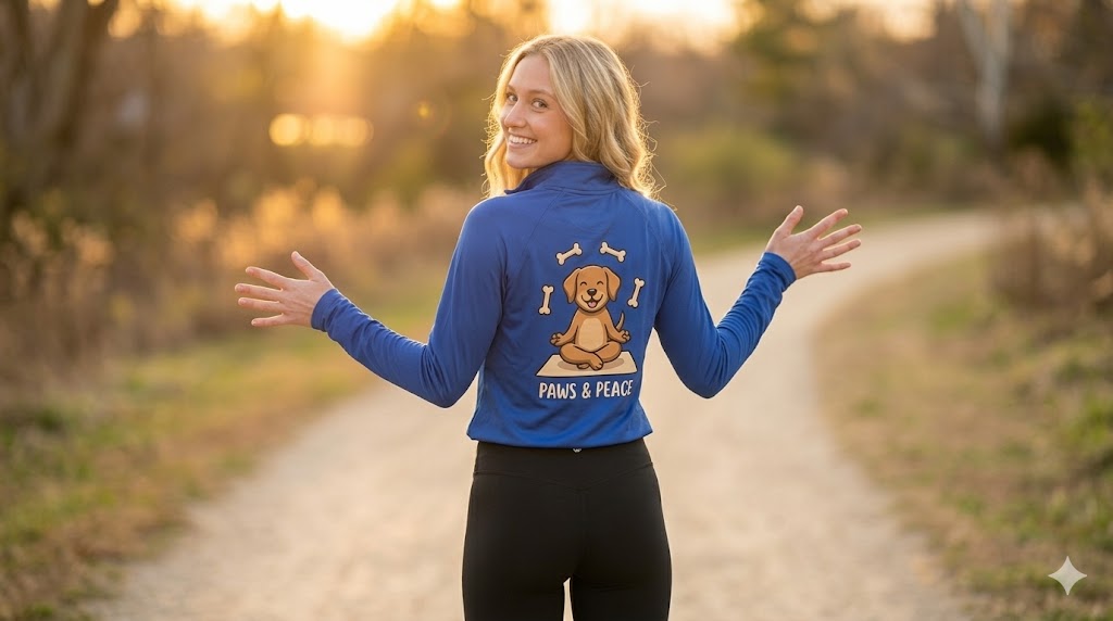 Women's "Paws & Peace" Quarter-Zip Pullover | Premium Dog Mom Aesthetic