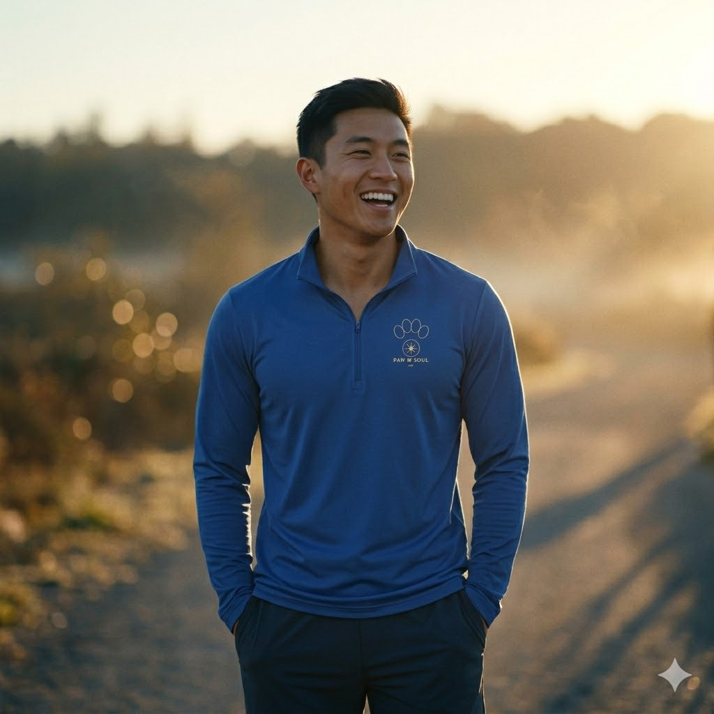 Paws & Peace Dog Graphic Quarter-Zip Men's Pullover