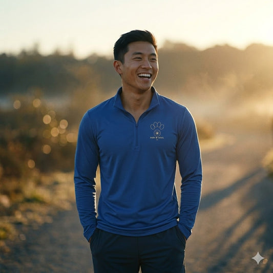 Paws & Peace Dog Graphic Quarter-Zip Men's Pullover