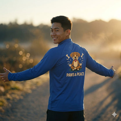 Paws & Peace Dog Graphic Quarter-Zip Men's Pullover