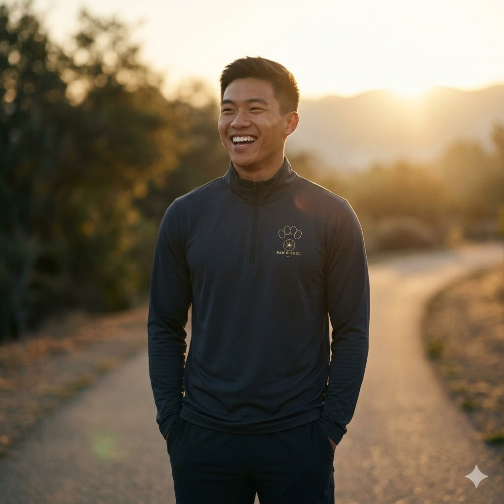 Paws & Peace Dog Graphic Quarter-Zip Men's Pullover