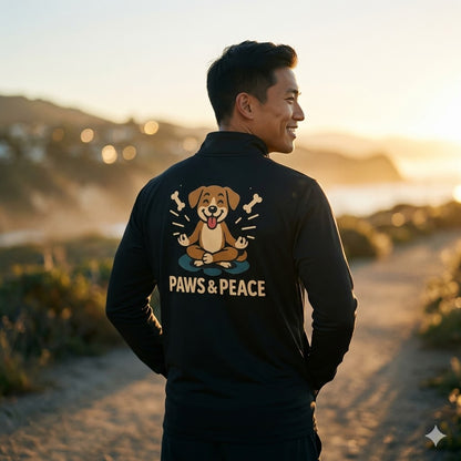 Paws & Peace Dog Graphic Quarter-Zip Men's Pullover