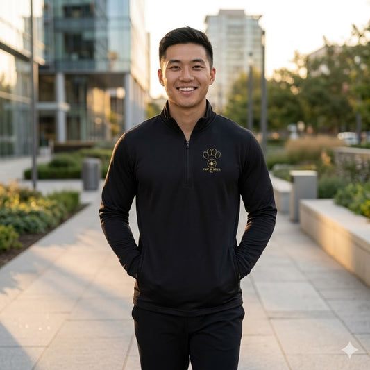 Paws & Peace Dog Graphic Quarter-Zip Men's Pullover