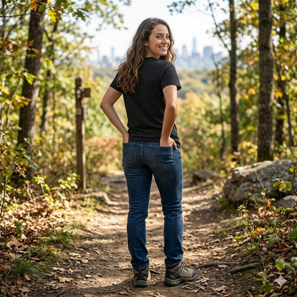 Women's "Feline Sidekick" Hiking T-Shirt | Premium Cat Mom Adventure Tee