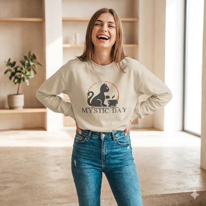 Women's Mystic Day Cat Sweatshirt | Premium "Soulmate" Cat Mom Crewneck