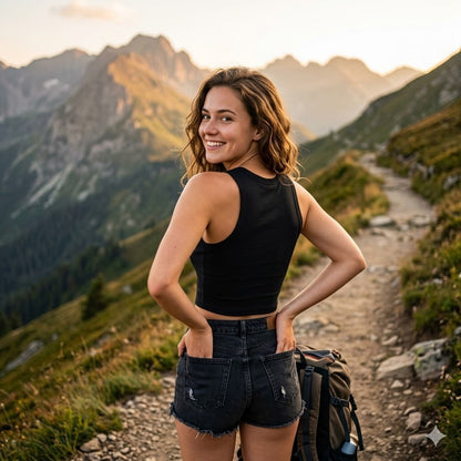 Women's Bulldog "Paw & Soul Co." Cropped Muscle Tank | Premium Dog Mom Activewear