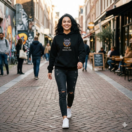 Women's "Paw & Soul Co." Dog Portrait Hoodie | Premium Dog Mom Pullover