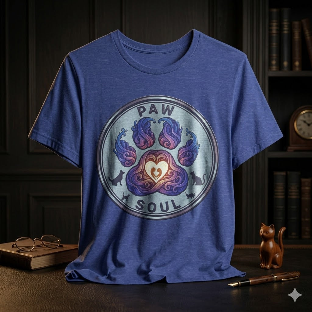 Women's "Paw & Soul" Heart Paw T-Shirt | Premium Pet Mom Aesthetic Tee