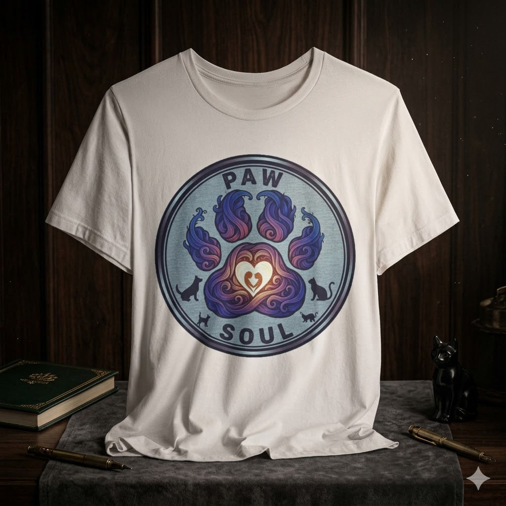 Women's "Paw & Soul" Heart Paw T-Shirt | Premium Pet Mom Aesthetic Tee