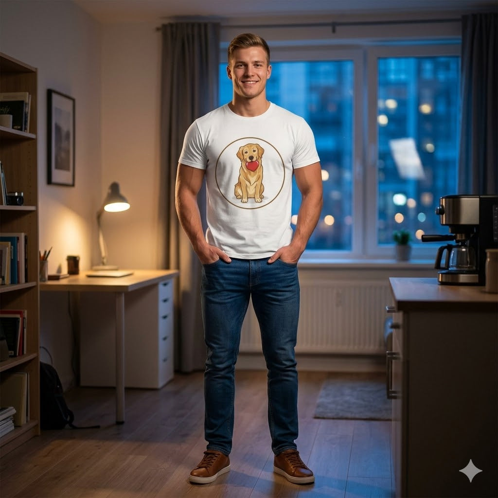 Men's Minimalist Dog Graphic T-Shirt | Premium Dog Dad Streetwear Tee
